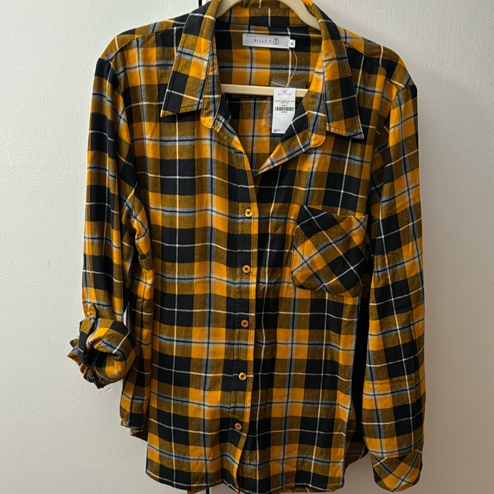 Billy T. Soft flannel XL NWT Urban Plaid Rust